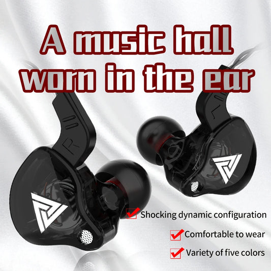 Auricolari in-ear originali QKZ AK6 con 6 driver dinamici, microfono, stereo, sportivi, HIFI, subwoofer, monitor.