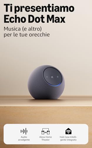 Echo Dot Max (newest gen), Alexa speaker with room-filling sound and built-in smart home hub, Graphite