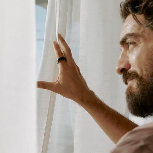 Oura Ring 4 - Black - Size 4 - Smart Ring | Try it with the Oura Ring 4 Measurement Kit | Wearable to Monitor Sleep - Heart Rate - Fitness - Up to 8 Days Battery