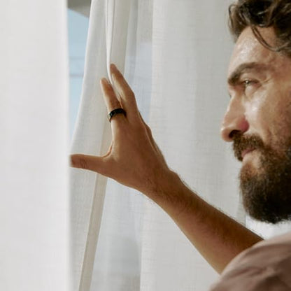 Oura Ring 4 - Black - Size 4 - Smart Ring | Try it with the Oura Ring 4 Measurement Kit | Wearable to Monitor Sleep - Heart Rate - Fitness - Up to 8 Days Battery