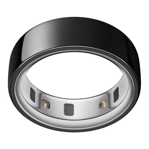 Oura Ring 4 - Black - Size 4 - Smart Ring | Try it with the Oura Ring 4 Measurement Kit | Wearable to Monitor Sleep - Heart Rate - Fitness - Up to 8 Days Battery