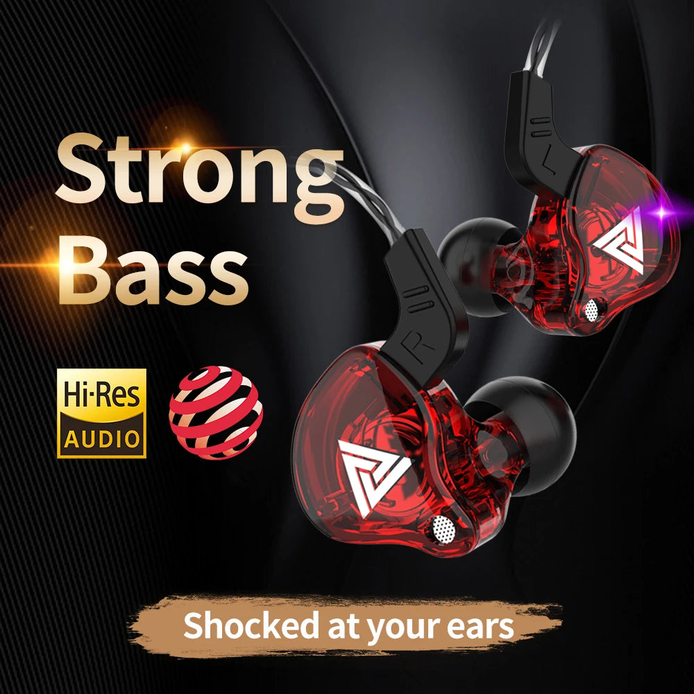 Auricolari in-ear originali QKZ AK6 con 6 driver dinamici, microfono, stereo, sportivi, HIFI, subwoofer, monitor.
