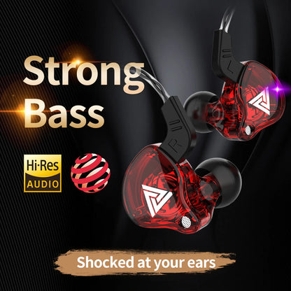 Auricolari in-ear originali QKZ AK6 con 6 driver dinamici, microfono, stereo, sportivi, HIFI, subwoofer, monitor.