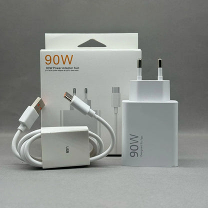 Original for Xiaomi 100% 90W EU GaN Turbo Fast Charger for Xiaomi Poco X6 Pro X5 F5 Mi 14 13 12s  cable saver 0.3m cable