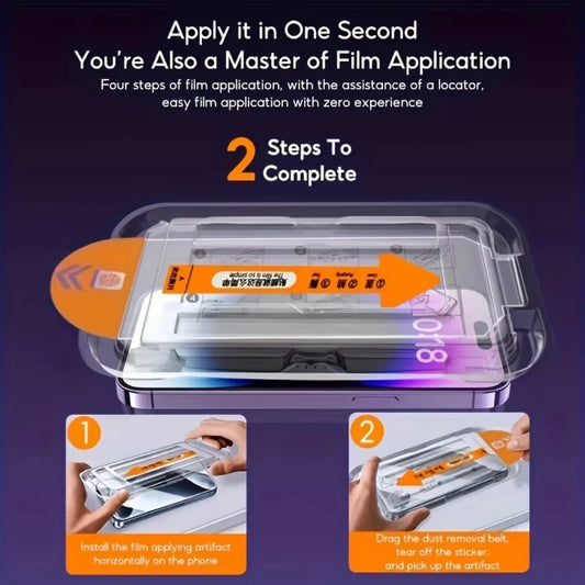 Pellicola Vetro istallazione facile iPhone 17 Pro Max 15 16 13 11 14 16e 12 Mini XR X Xs 7 8 Plus Air Tempered Glass