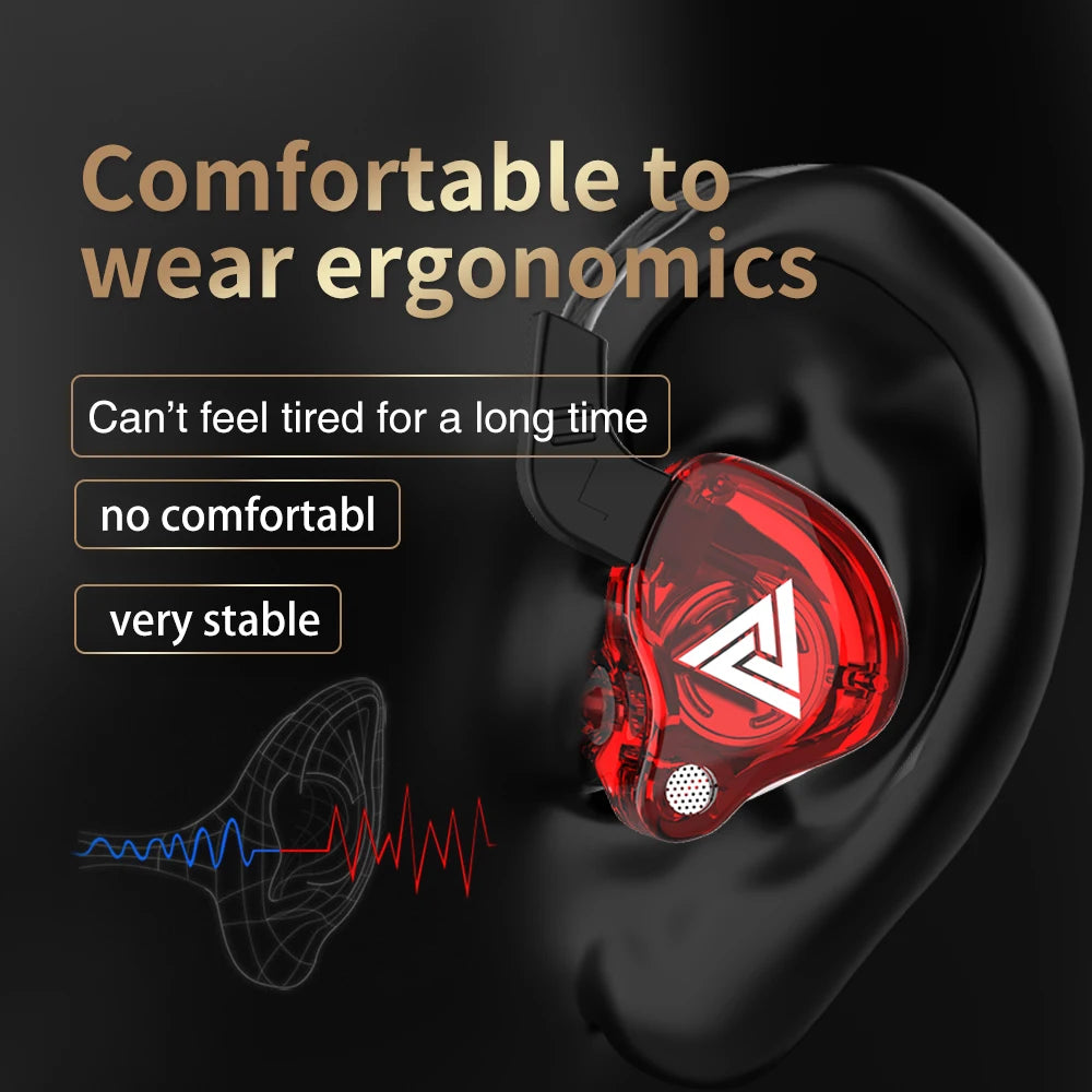 Auricolari in-ear originali QKZ AK6 con 6 driver dinamici, microfono, stereo, sportivi, HIFI, subwoofer, monitor.